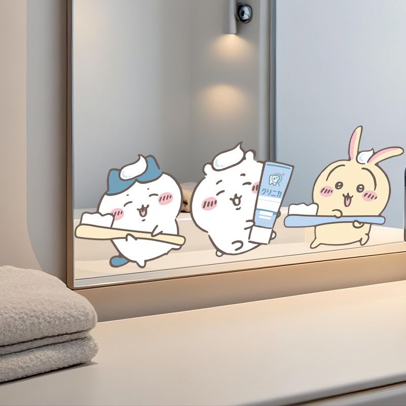 Home Bathroom Gadgets - ملصقات مرآة تشييكوا الرائجة، لاصقة قوية،