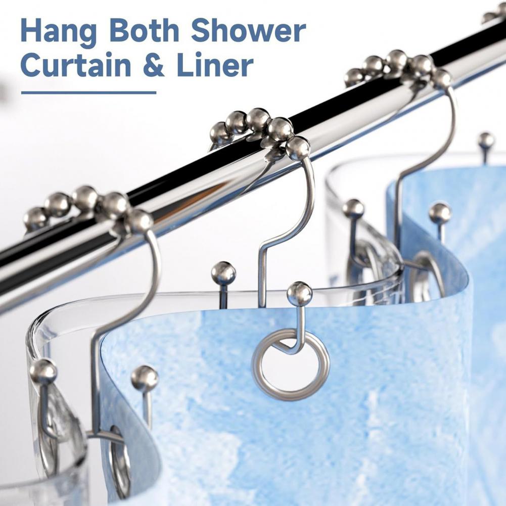 Shower Curtain Liner - مجموعة من 12 حلقة ستارة دش