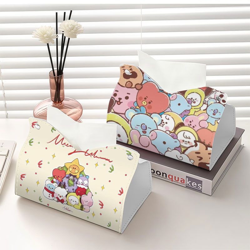 Home Bathroom Equipment - صندوق مناديل ورقية بتصميم شخصيات BT21