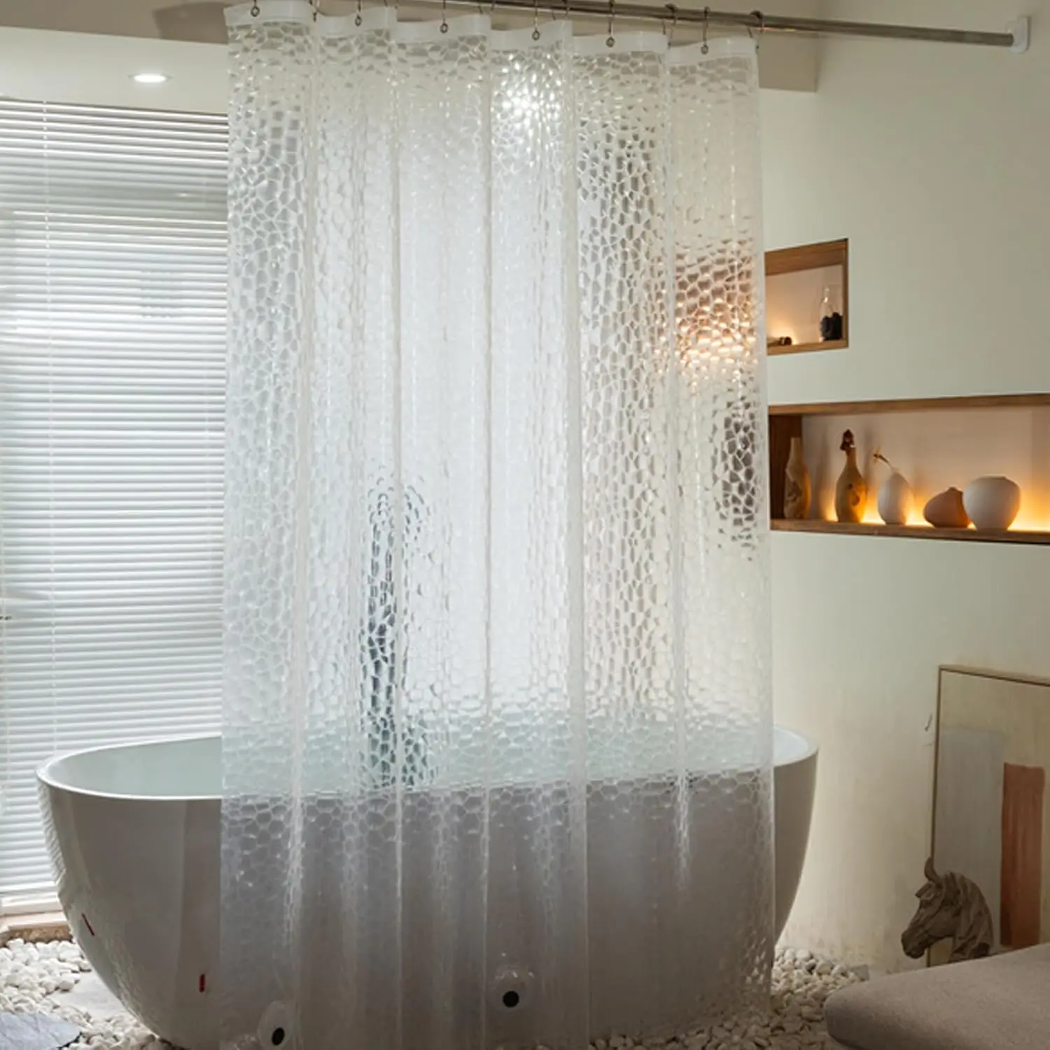 Shower Curtain Liner - بطانة ستارة دش مكعب الماء ثلاثية