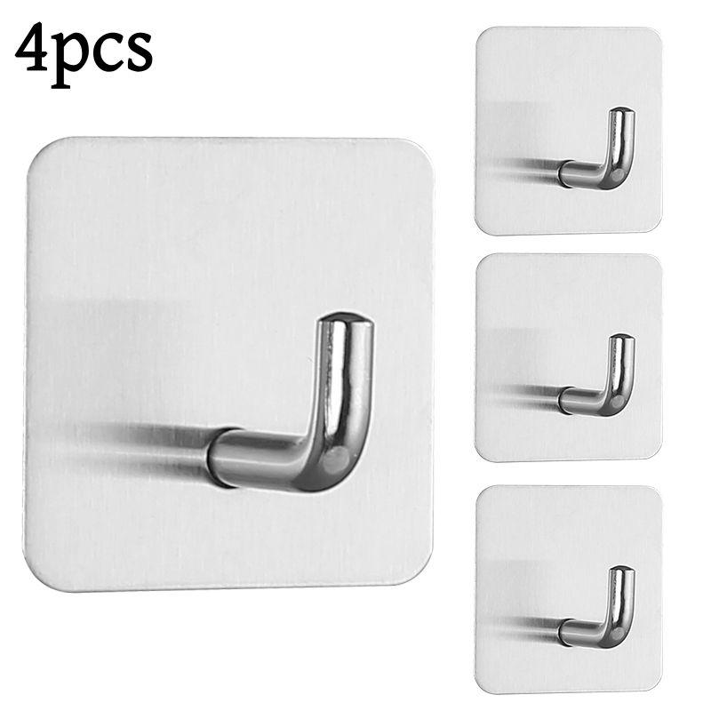 Towel Bar Stainless - 2-4 قطعة ذاتية اللصق جدار هوك