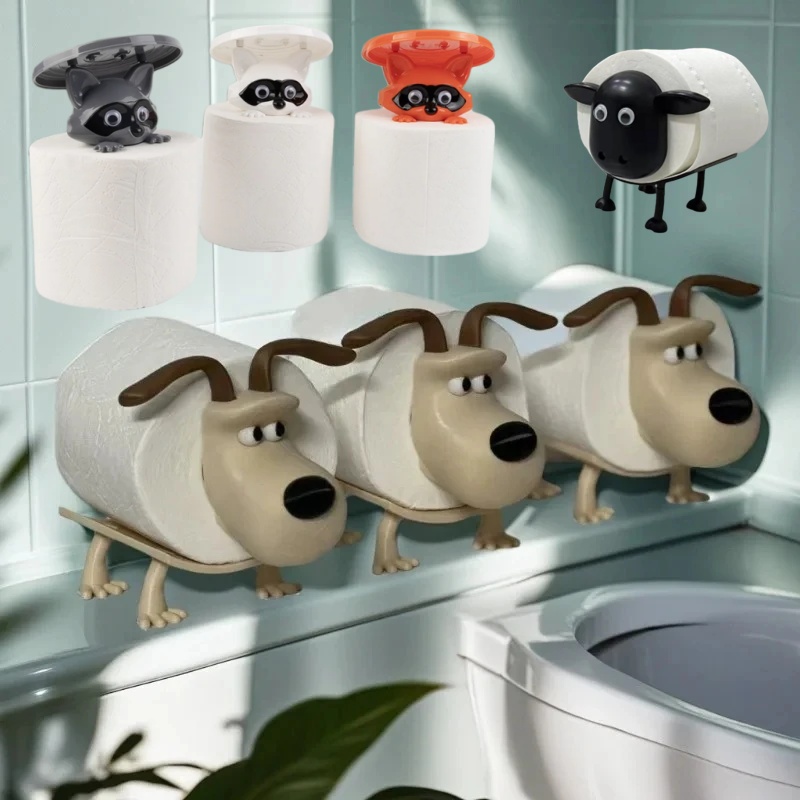 Home Bathroom Gadgets - متعة الكلب الراكون الأغنام حامل ورق