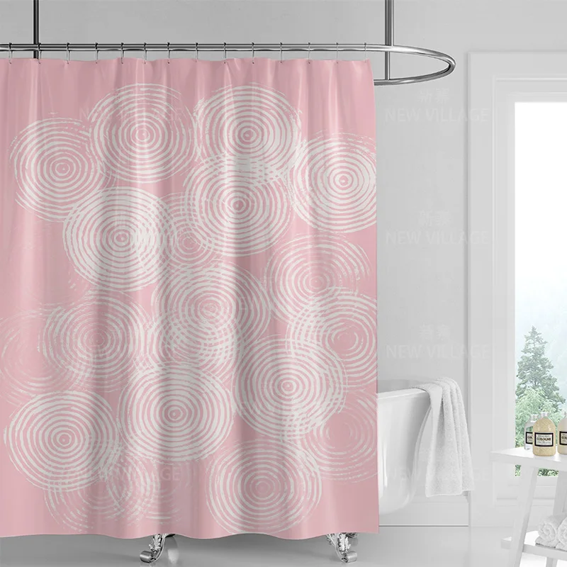 ستارة حمام بتصميم هندسي تجريدي - مراجعة Shower Curtain Liner وسعره