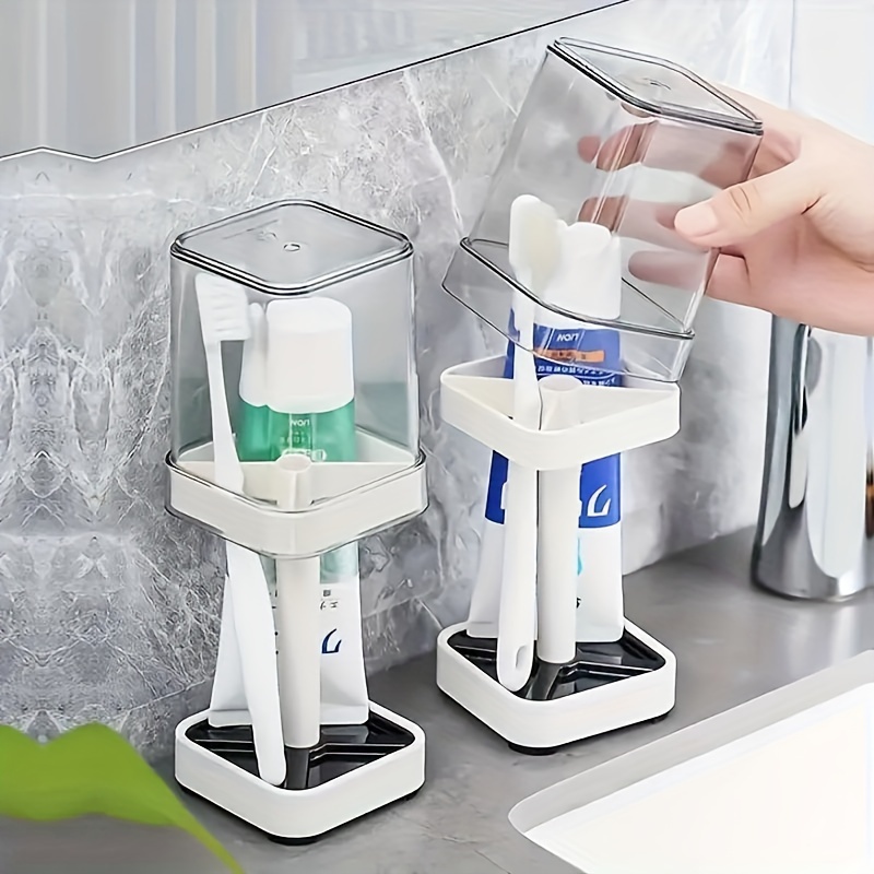 1 حامل فرشاة الأسنان مع كوب غس - مراجعة Toothbrush Holder Set وسعره