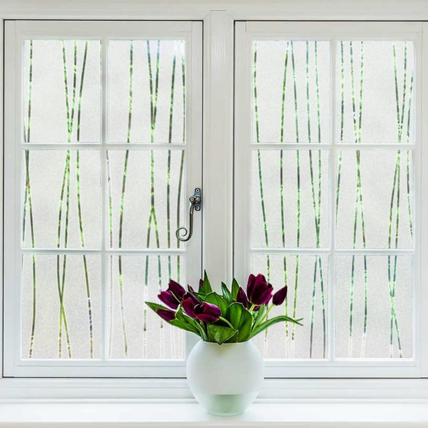 فيلم نوافذ مخطط بنمط مميز للخص - مراجعة Home Bathroom Window Tint وسعره