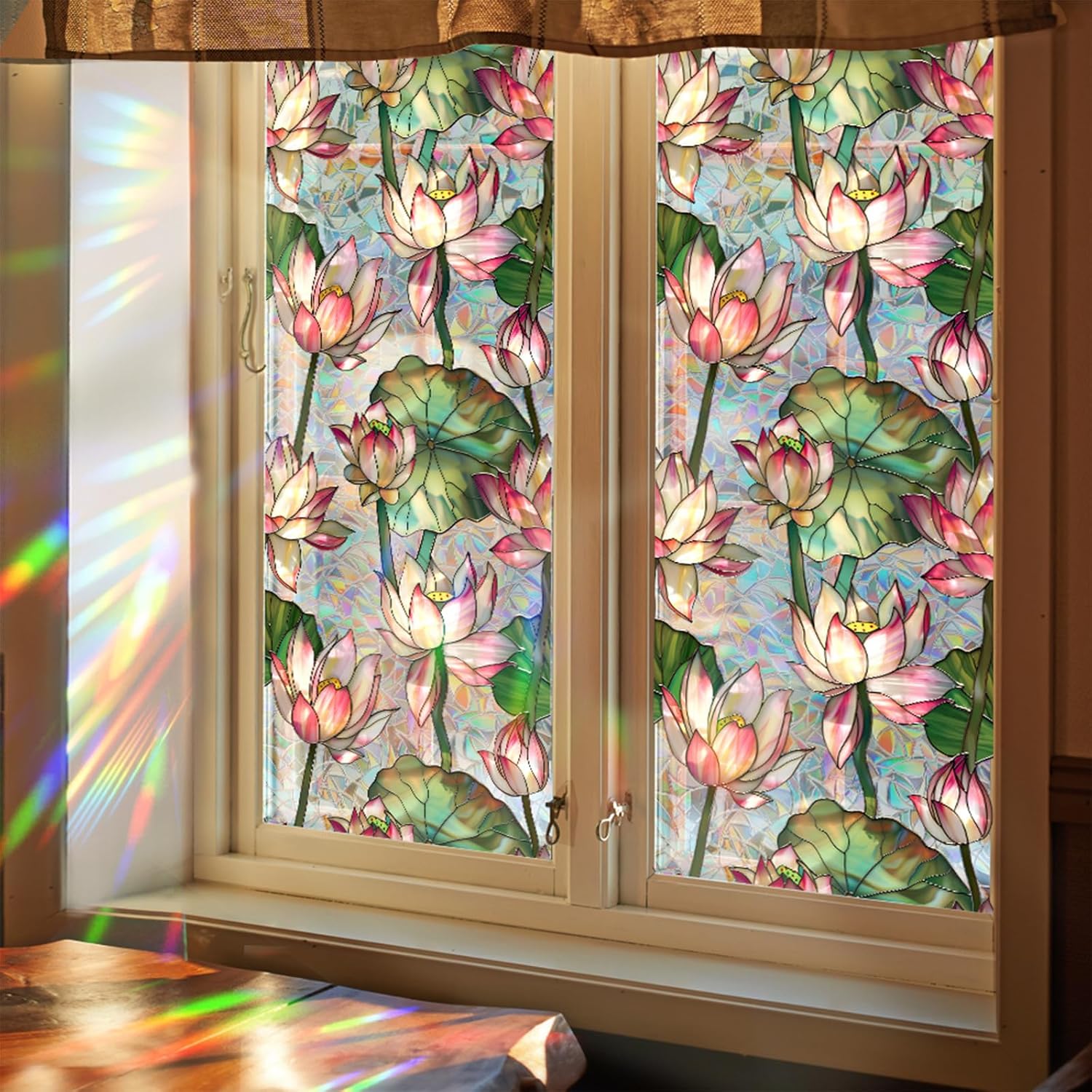 فيلم زجاجي ملون بتصميم زهور ال - مراجعة Home Bathroom Window Tint وسعره
