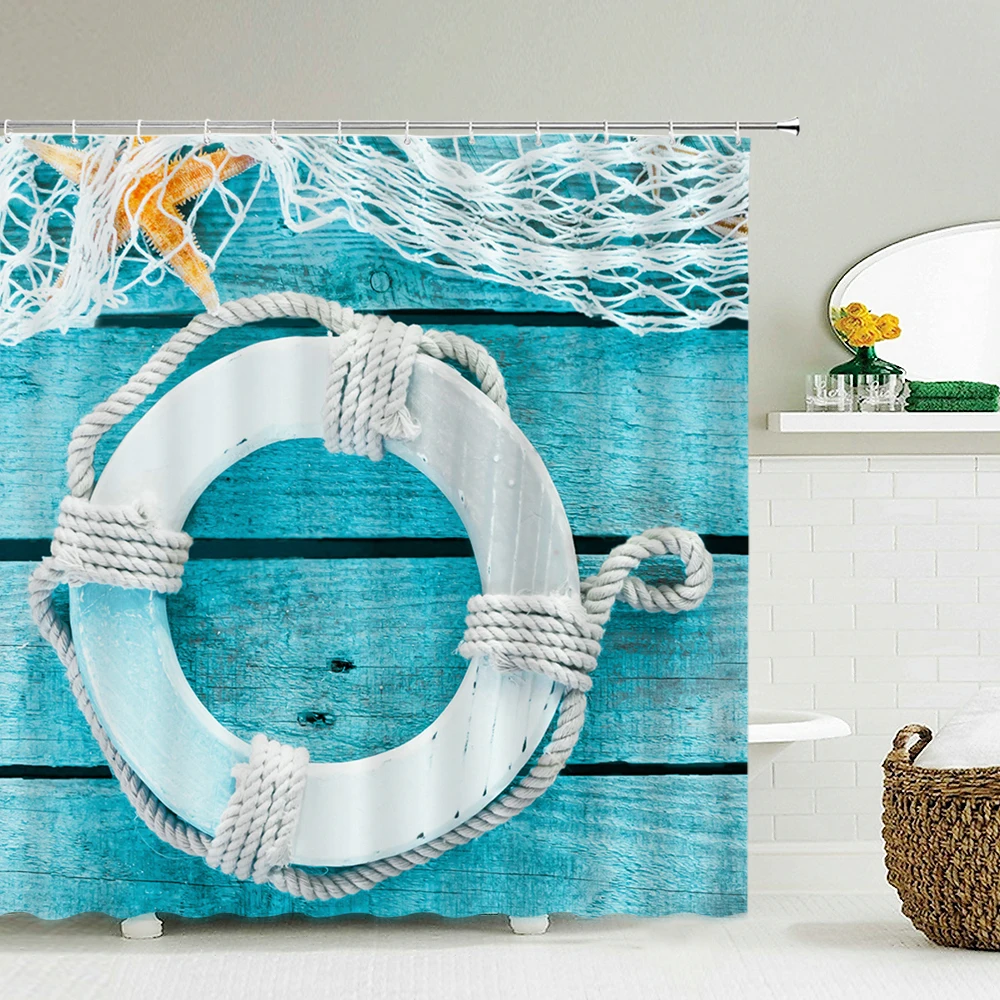 ستارة دش الشاطئ للحمام ، والنس - مراجعة Shower Curtain Liner وسعره