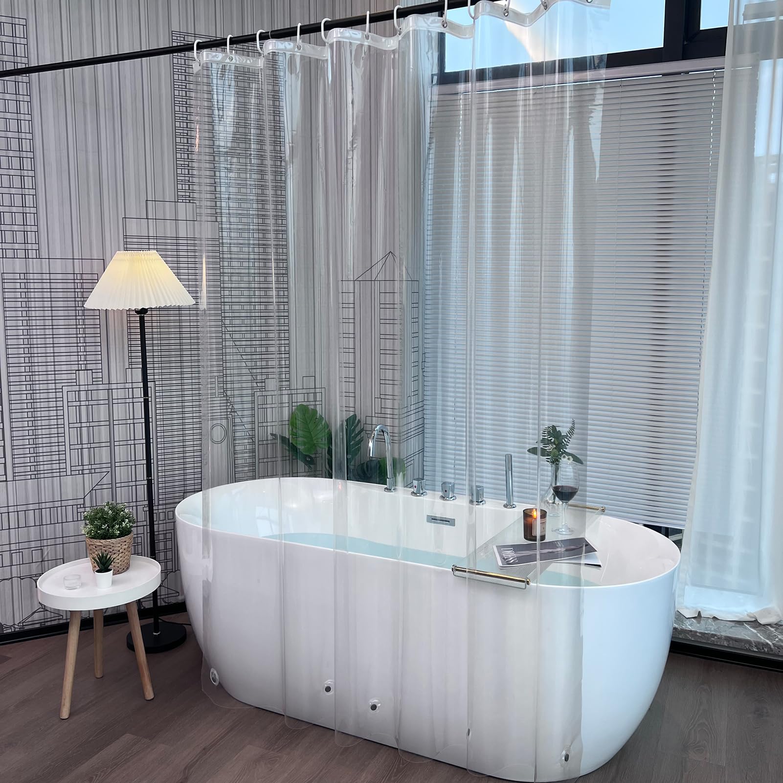 ستائر حمام بلاستيكية شفافة مقا - مراجعة Shower Curtain Liner وسعره
