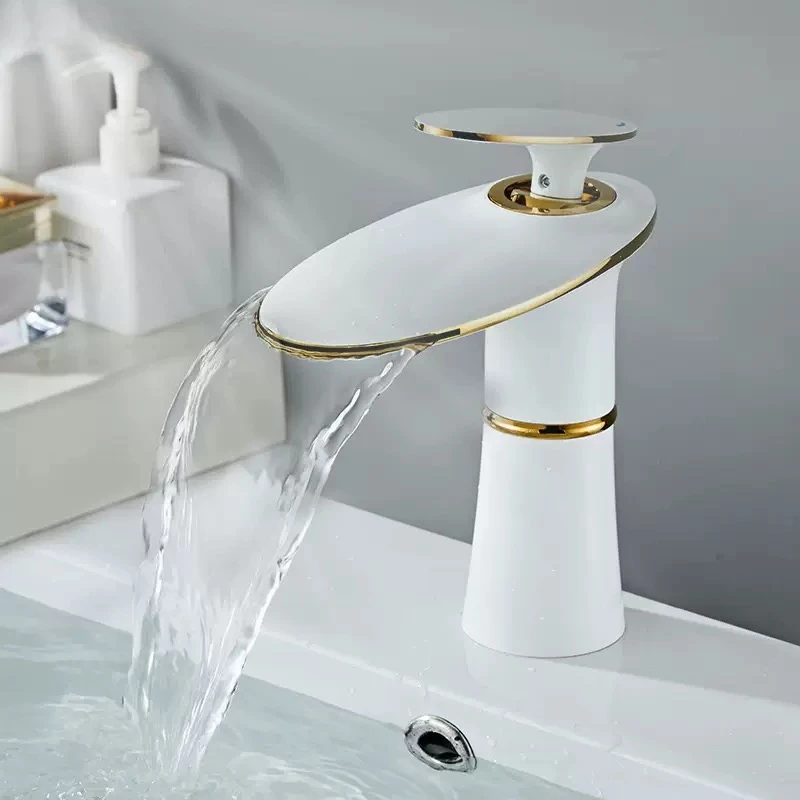خلاط حوض شلال أبيض وذهبي ساخن  - مراجعة Home Hardware Bathroom Sinks وسعره