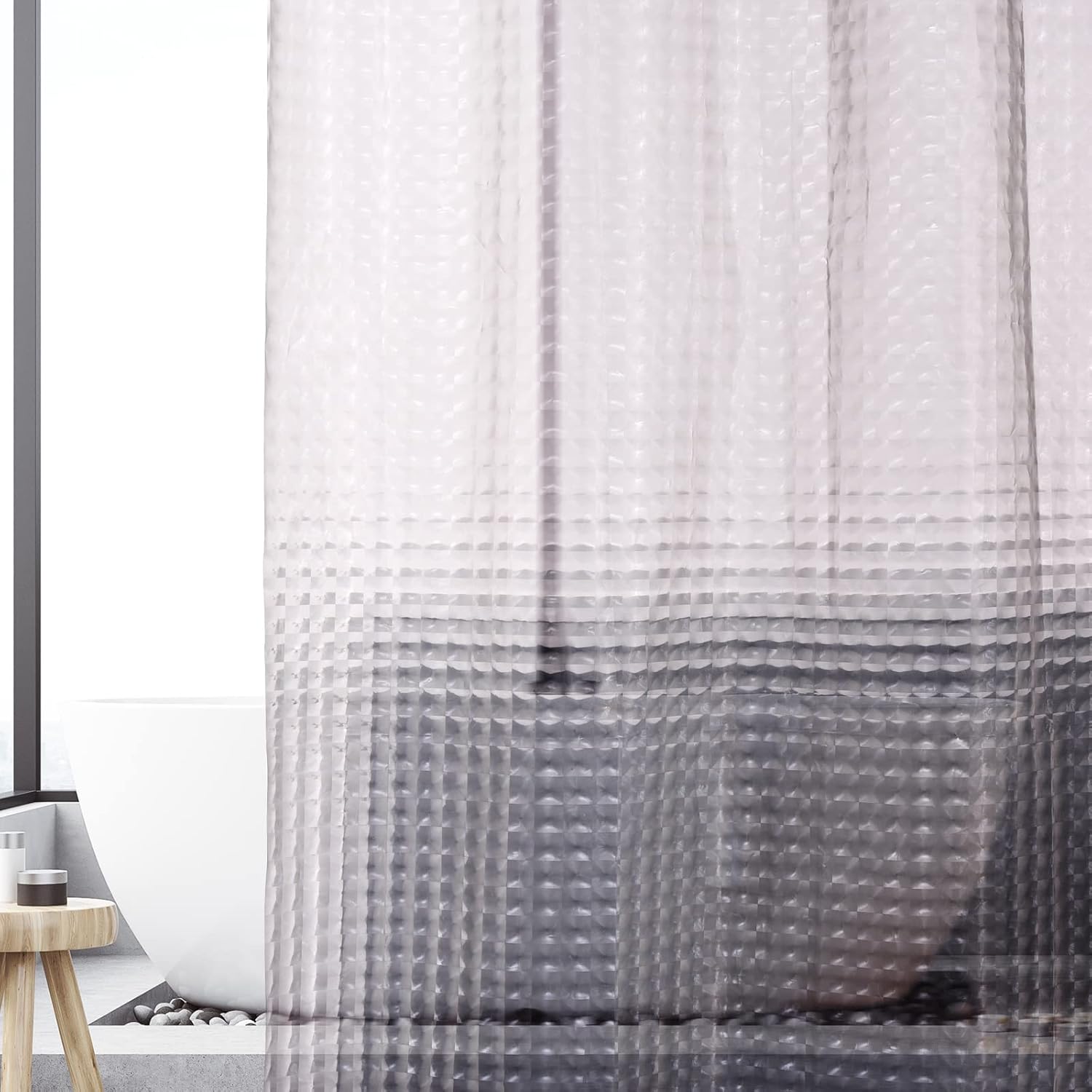 قطعة واحدة من ستارة الدش الكري - مراجعة Shower Curtain Liner وسعره