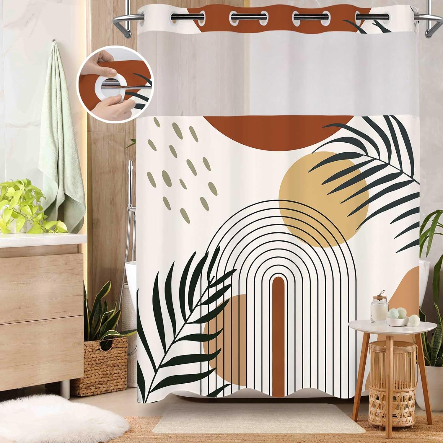 ستارة دش بدون خطاف مع مجموعة ب - مراجعة Shower Curtain Liner وسعره