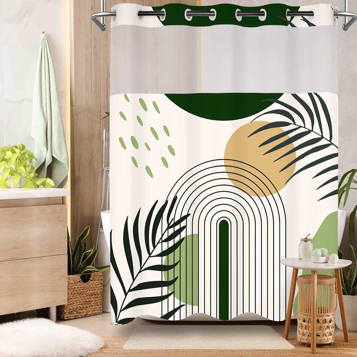 ستارة دش بدون خطاف مع مجموعة ب - مراجعة Shower Curtain Liner وسعره