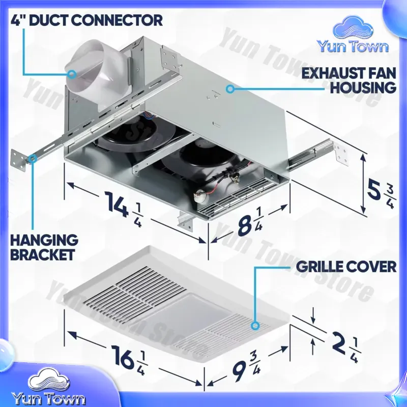 مروحة شفط للحمام مع سخان وإضاء - مراجعة Home Bathroom Vent Fans وسعره