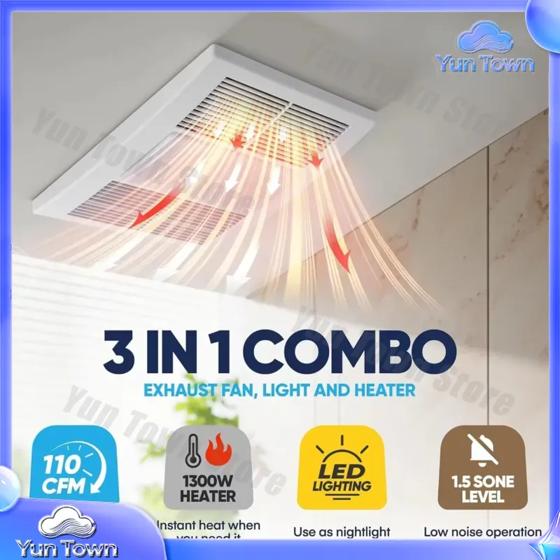 مروحة شفط للحمام مع سخان وإضاء - مراجعة Home Bathroom Vent Fans وسعره
