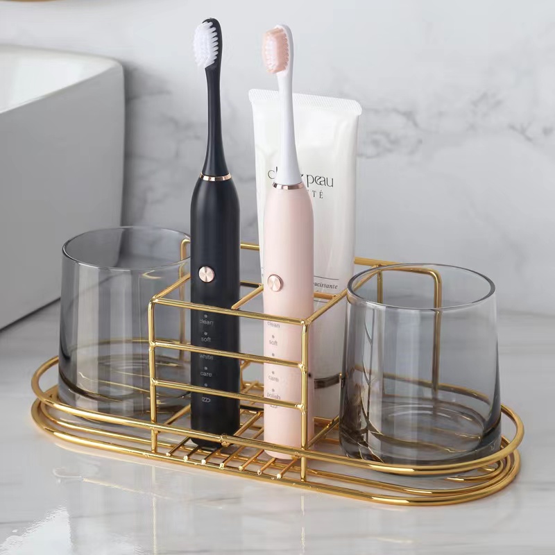 حامل فرشاة أسنان ذهبي مثبت على - مراجعة Toothbrush Holder Set وسعره