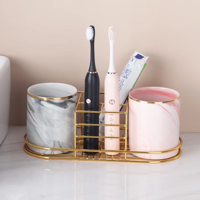 حامل فرشاة أسنان ذهبي مثبت على - مراجعة Toothbrush Holder Set وسعره