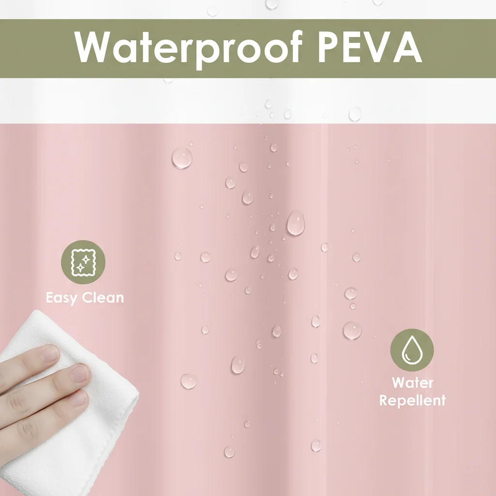1 قطعة بطانة ستارة دش PEVA خفي - مراجعة Shower Curtain Liner وسعره
