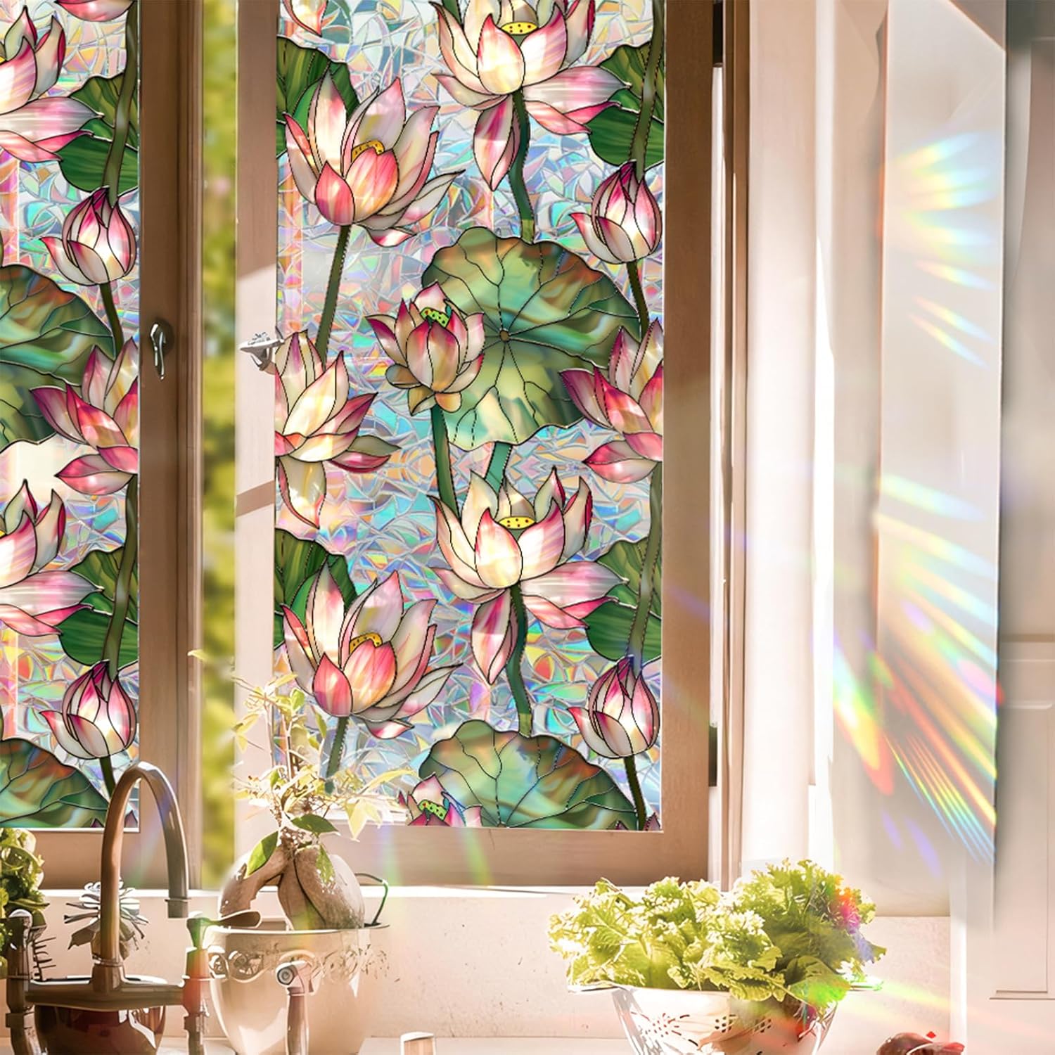 فيلم زجاجي ملون بتصميم زهور ال - مراجعة Home Bathroom Window Tint وسعره