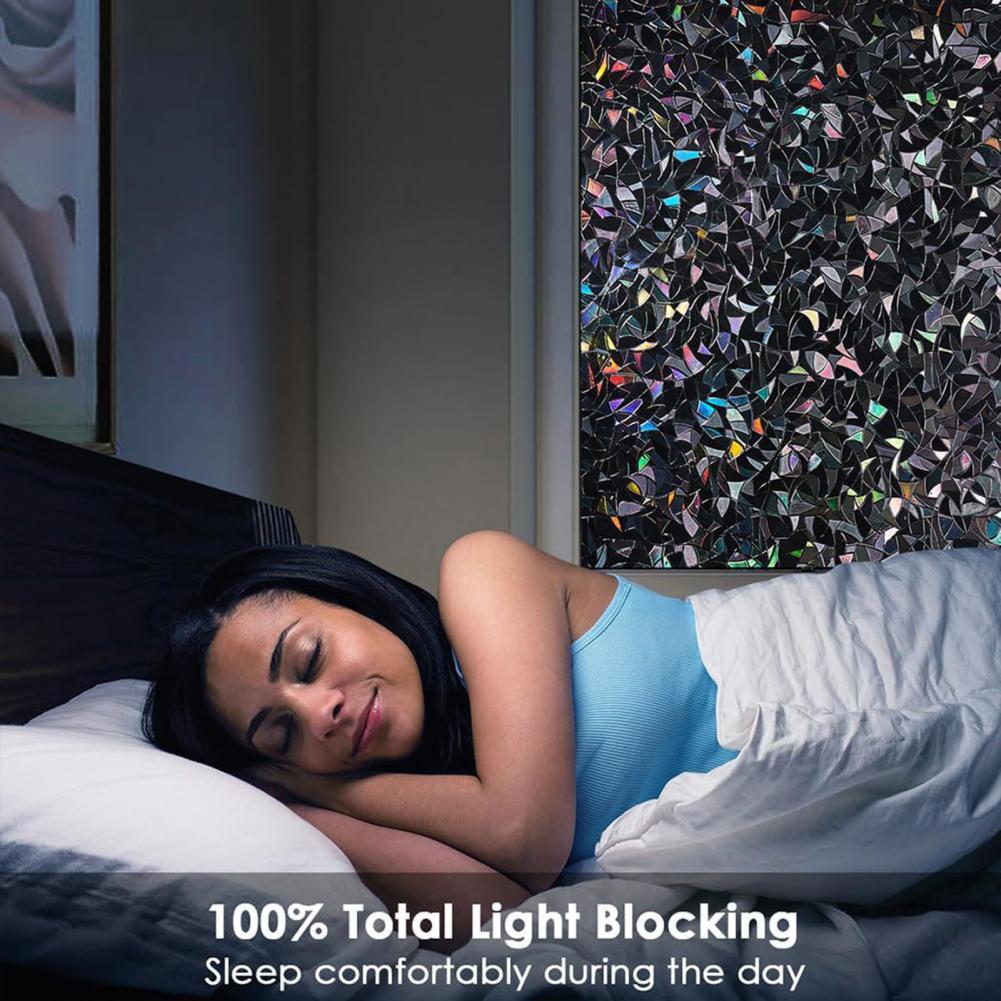 ثلاثية الأبعاد قوس قزح أسود نا - مراجعة Home Bathroom Window Tint وسعره