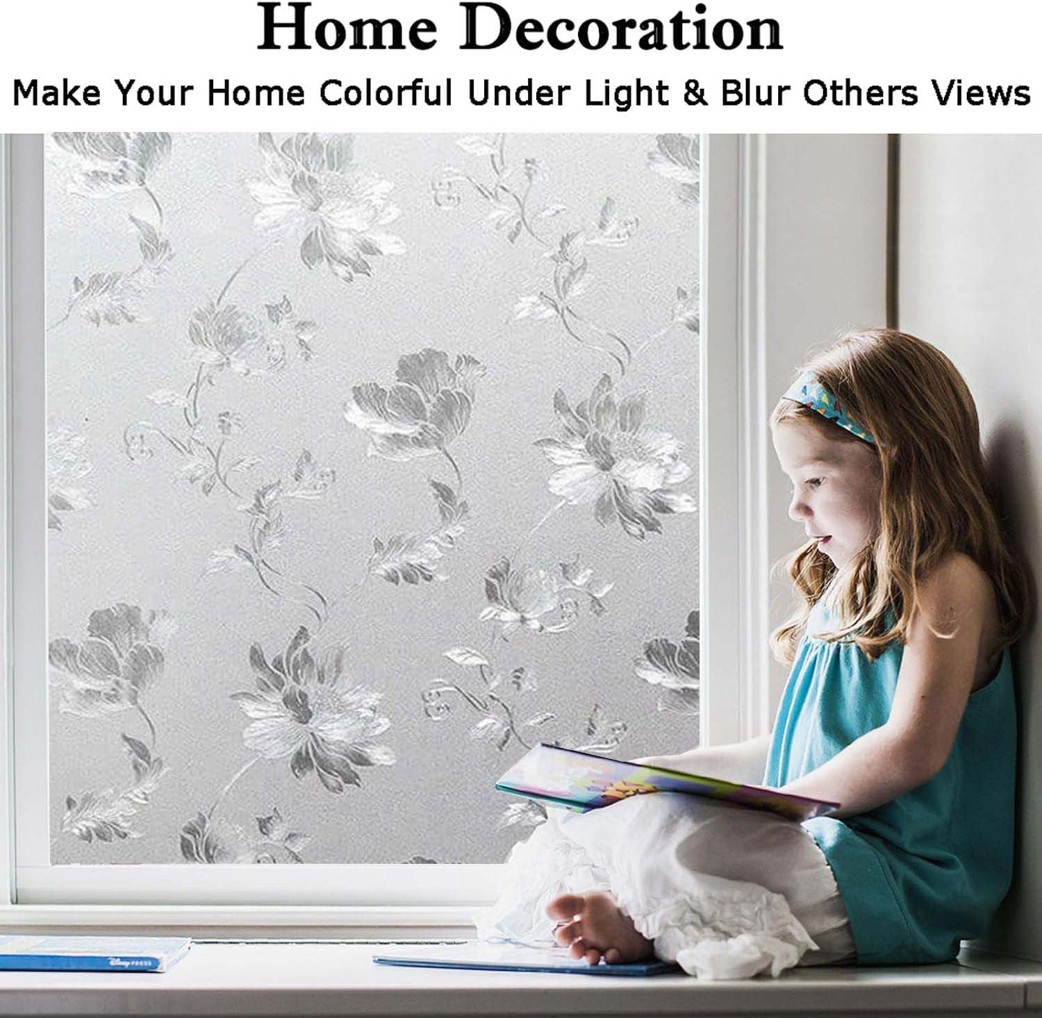 فيلم نافذة زخرفي بنقوش زهور، ل - مراجعة Home Bathroom Window Tint وسعره