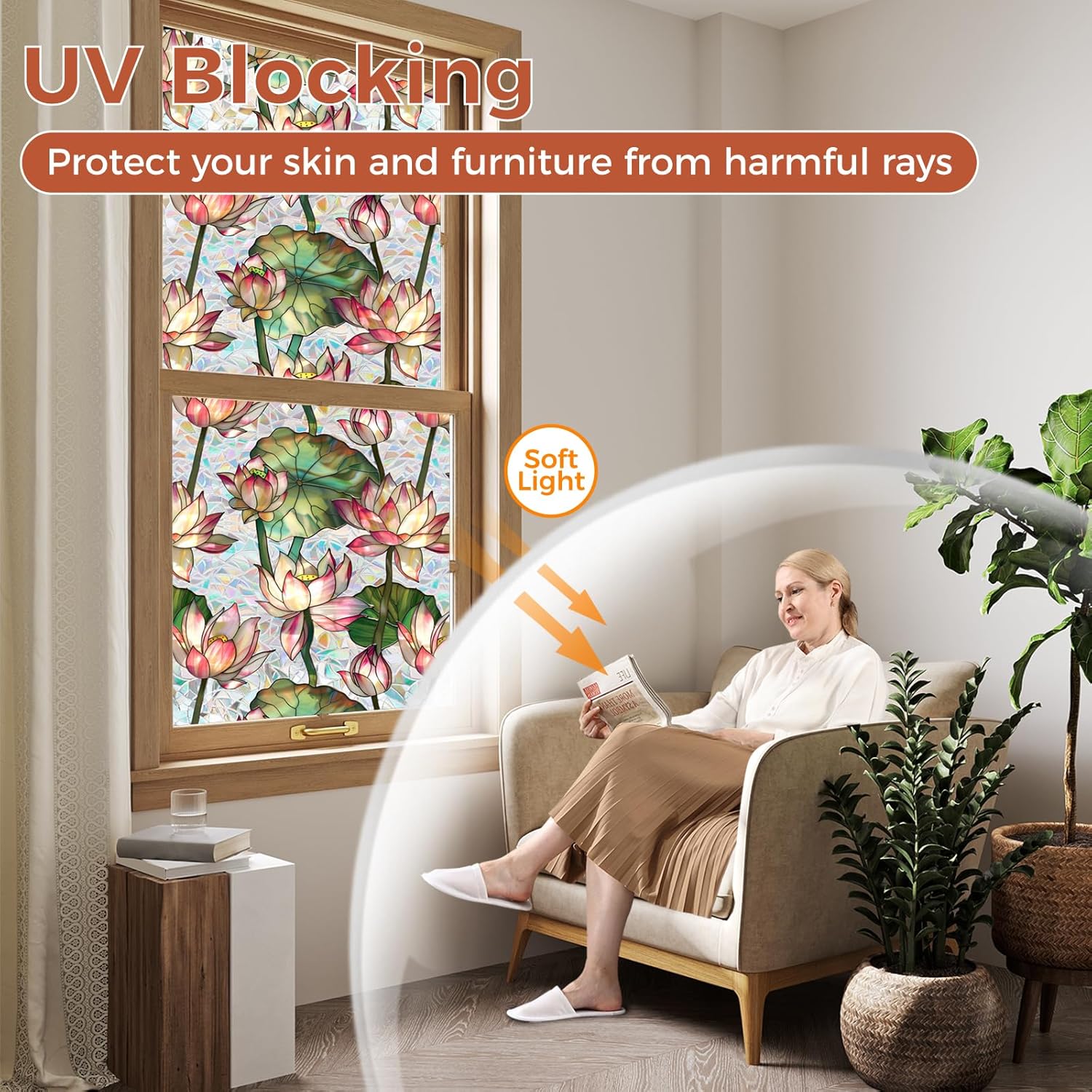 فيلم زجاجي ملون بتصميم زهرة ال - مراجعة Home Bathroom Window Tint وسعره