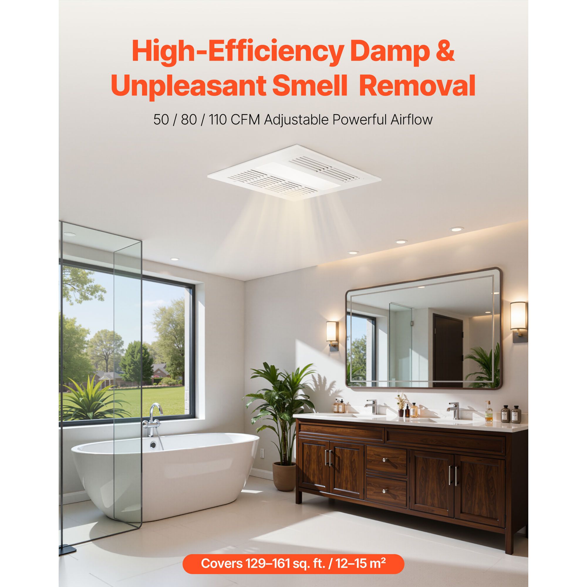 مروحة شفط للحمام مع إضاءة وسخا - مراجعة Home Bathroom Vent Fans وسعره