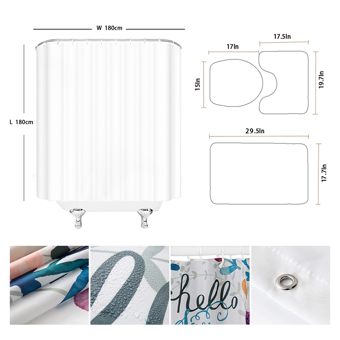 ستارة دش بوليستر مضادة للماء م - مراجعة Shower Curtain Liner وسعره
